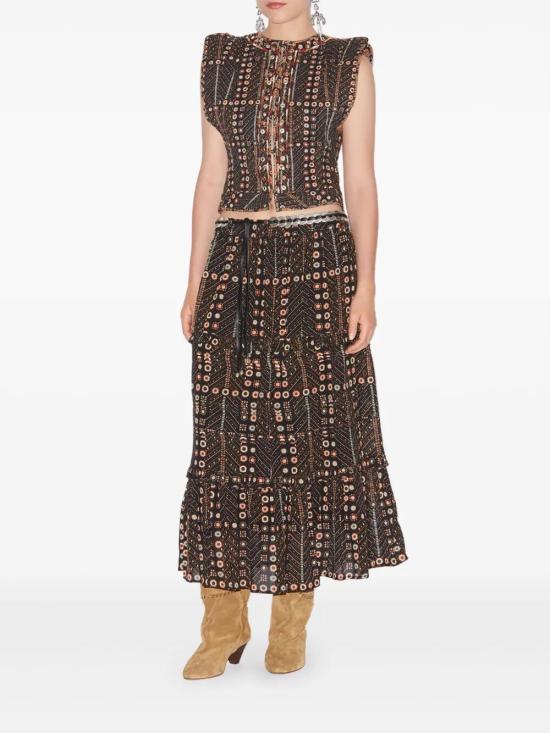 25SS 이자벨마랑에뚜왈 롱 스커트 JU0239FA C1J19E 02FK FADED BLACK - ISABEL MARANT ETOILE