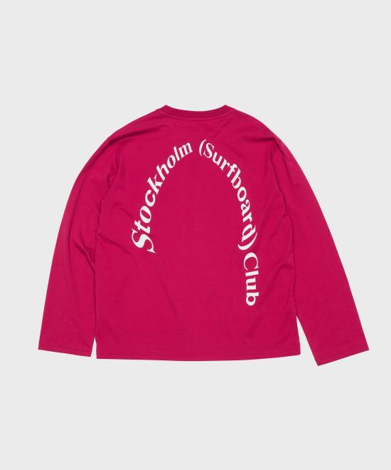  스톡홀름 서프보드 클럽 긴팔 티셔츠 STHU241PRTS010PI PINK DOM - STOCKHOLM SURFBOARD CLUB
