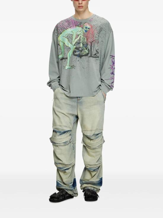  디젤 긴팔 티셔츠 A176410SLBT grey - DIESEL