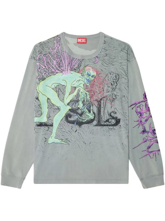  디젤 긴팔 티셔츠 A176410SLBT grey