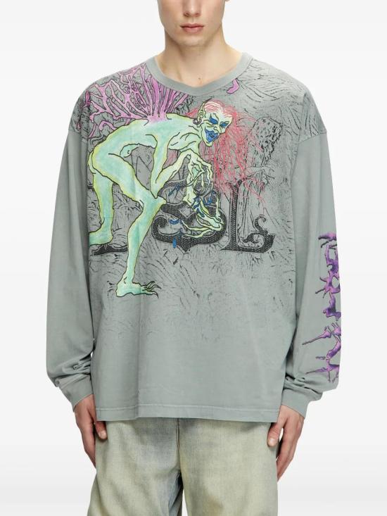  디젤 긴팔 티셔츠 A176410SLBT grey - DIESEL