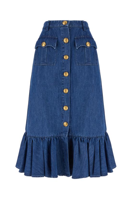 25SS 발렌티노 가라바니 데님 스커트 6B3DD18L94C 558 Blu