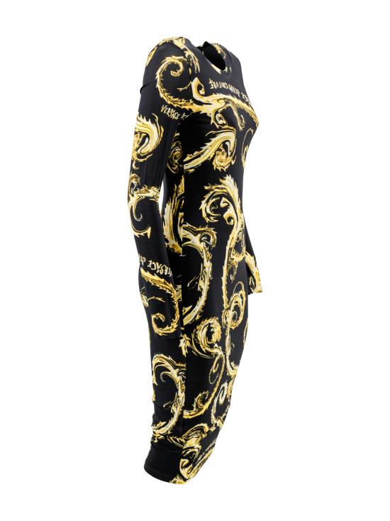 24FW 베르사체 미디 원피스 77HAO9B0 JS358G89 Black - VERSACE