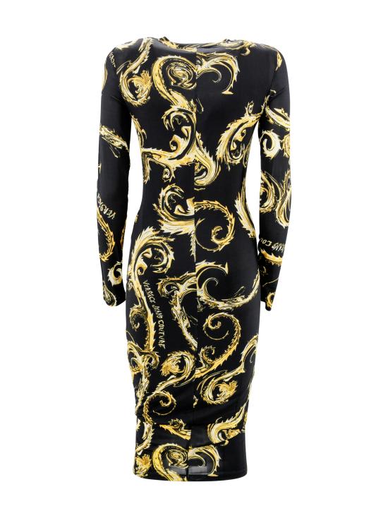 24FW 베르사체 미디 원피스 77HAO9B0 JS358G89 Black - VERSACE