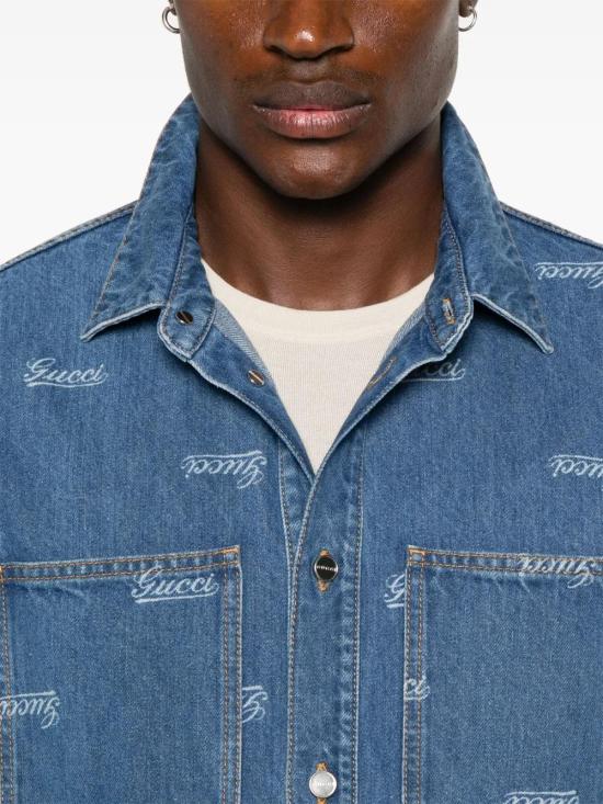  구찌 데님 셔츠 792629XDC25 indigo - GUCCI