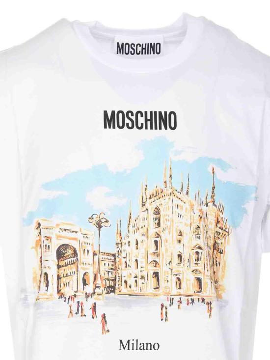 26SS 모스키노 반팔 티셔츠 072302411001 White - MOSCHINO