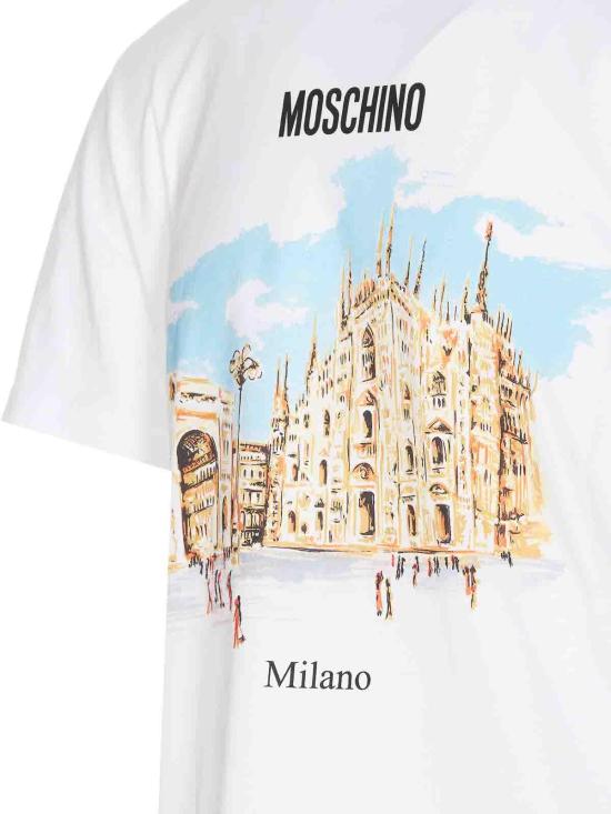 26SS 모스키노 반팔 티셔츠 072302411001 White - MOSCHINO