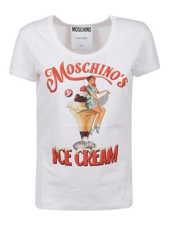25SS 모스키노 반팔 티셔츠 070905411001 White