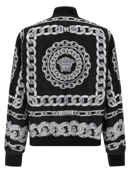  베르사체 체인 프린트 리버시블 봄버 자켓  10188241A134415B950 Black - VERSACE