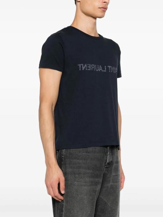  생로랑 반팔 티셔츠 663278Y36HE navy - SAINT LAURENT