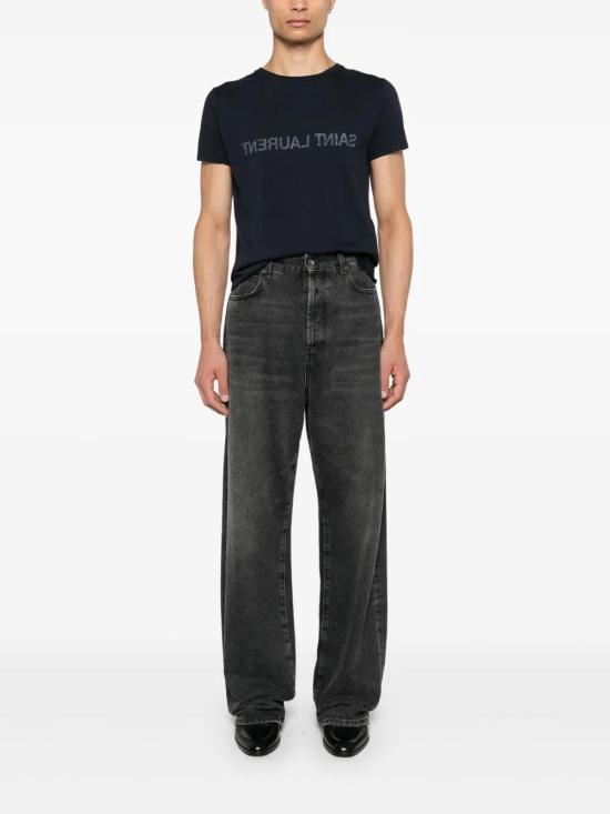  생로랑 반팔 티셔츠 663278Y36HE navy - SAINT LAURENT