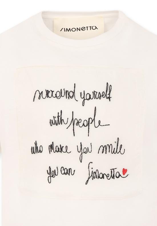 25SS [키즈] 시모네타 티셔츠 SW8A11 J0177 101 WHITE - SIMONETTA