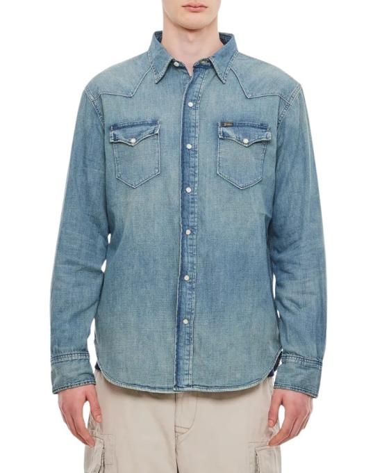  폴로 랄프로렌 웨스턴 레귤러핏 데님 셔츠 셔츠 710703936001RLWESTERN Blue