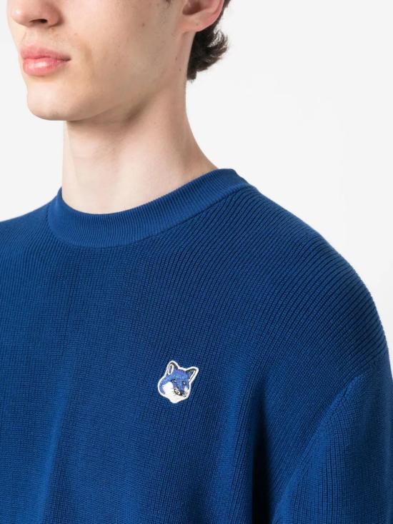 메종키츠네 스웨터 KM00506KT1077 blue - MAISON KITSUNE