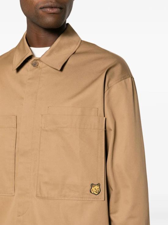  메종키츠네 긴팔 셔츠 LM00407WW0078 camel - MAISON KITSUNE