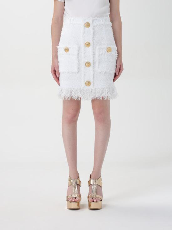 25FW 발망 미디 스커트 DF1LBA20XC67 0FA White