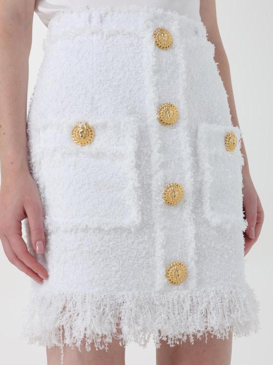 25FW 발망 미디 스커트 DF1LBA20XC67 0FA White - BALMAIN