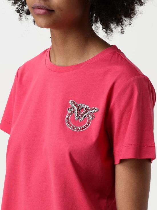 25FW 핑코 반팔 티셔츠 103320A2G7 O57 Red - PINKO