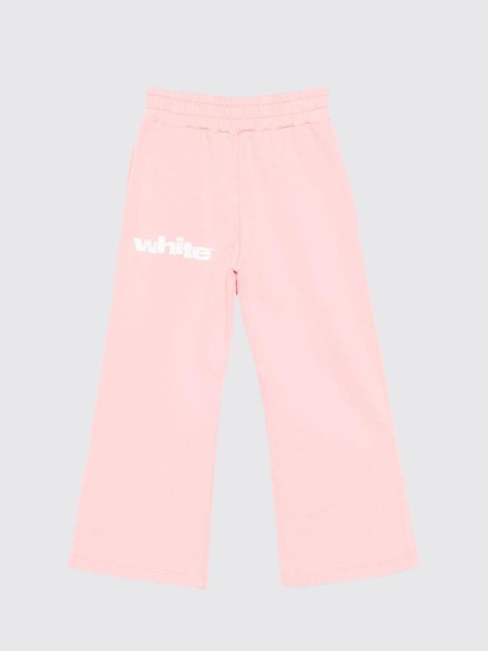25SS [키즈] 오프화이트 트레이닝/조거 팬츠 OGCH00AS25FLE001 3001 Pink - OFF WHITE