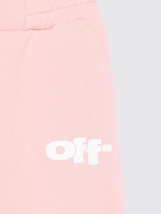 25SS [키즈] 오프화이트 트레이닝/조거 팬츠 OGCH00AS25FLE001 3001 Pink - OFF WHITE