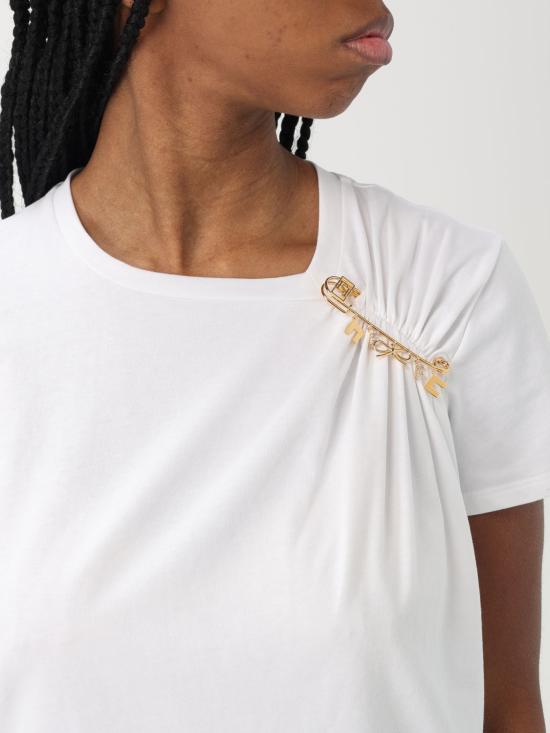 25FW 엘리자베타프랜치 반팔 티셔츠 MA028 270 White - ELISABETTA FRANCHI