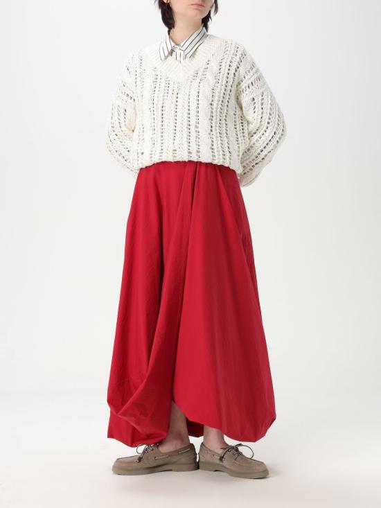 25SS 브루넬로 쿠치넬리 롱 스커트 M0F79G3812 C3118 Red - BRUNELLO CUCINELLI