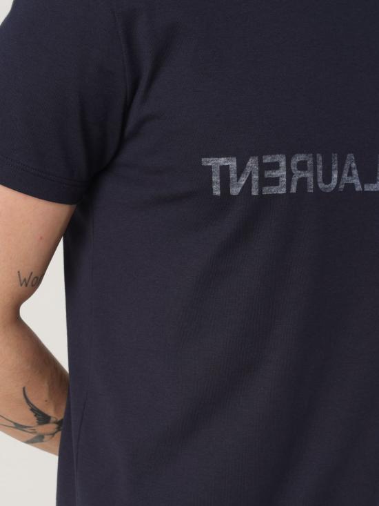 25FW 생로랑 리버스 티셔츠 663278Y37AW 4145 Blue - SAINT LAURENT