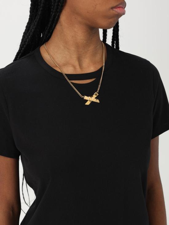 25FW 엘리자베타프랜치 반팔 티셔츠 MA029 110 Black - ELISABETTA FRANCHI