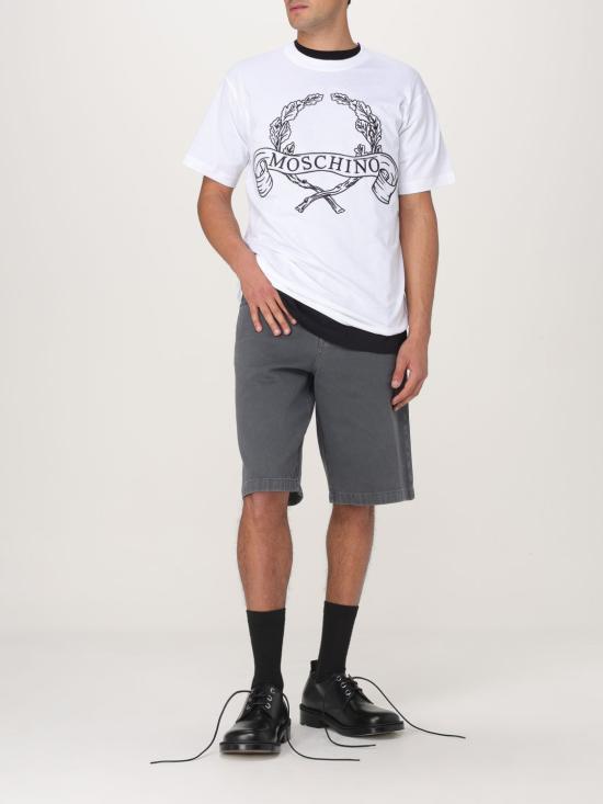 25FW 모스키노 반팔 티셔츠 07220241 1001 White - MOSCHINO