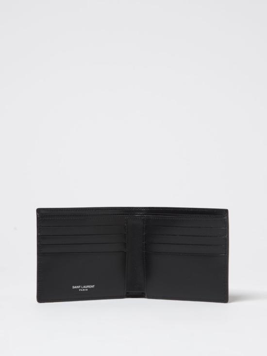 26SS 생로랑 모노그램 반지갑 4532760SX0E 1000 Black - SAINT LAURENT