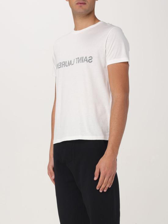 25FW 생로랑 리버스 티셔츠 663278Y37AW 9744 White - SAINT LAURENT