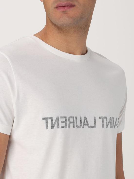 25FW 생로랑 리버스 티셔츠 663278Y37AW 9744 White - SAINT LAURENT