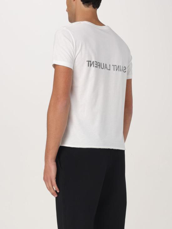 25FW 생로랑 리버스 티셔츠 663278Y37AW 9744 White - SAINT LAURENT