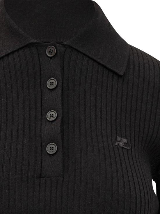 25SS 쿠레쥬 폴로 티셔츠 125MPO046FI0001 9999 Black - COURREGES