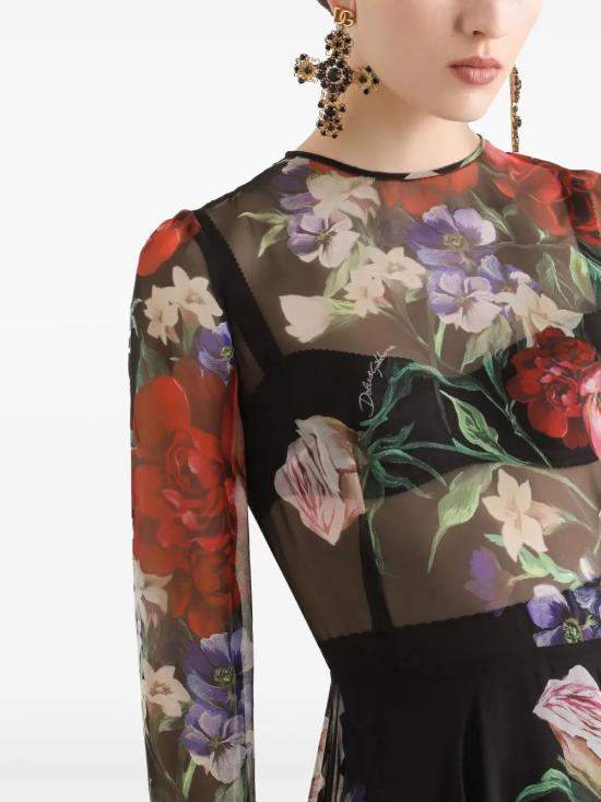 25SS 돌체앤가바나 롱 원피스 F6TUHTIS1Y7 HN5PR B FIORI ANTICHI FNER - DOLCE & GABBANA