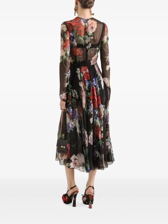 25SS 돌체앤가바나 롱 원피스 F6TUHTIS1Y7 HN5PR B FIORI ANTICHI FNER - DOLCE & GABBANA