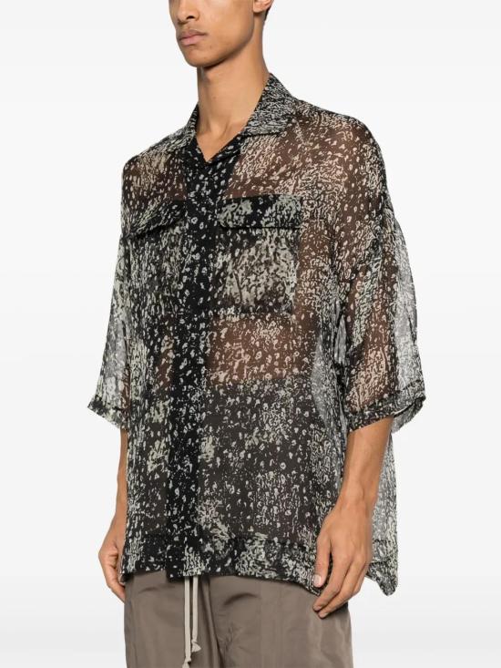  릭 오웬스 반팔 셔츠 RU01E5298SP1 black - RICK OWENS