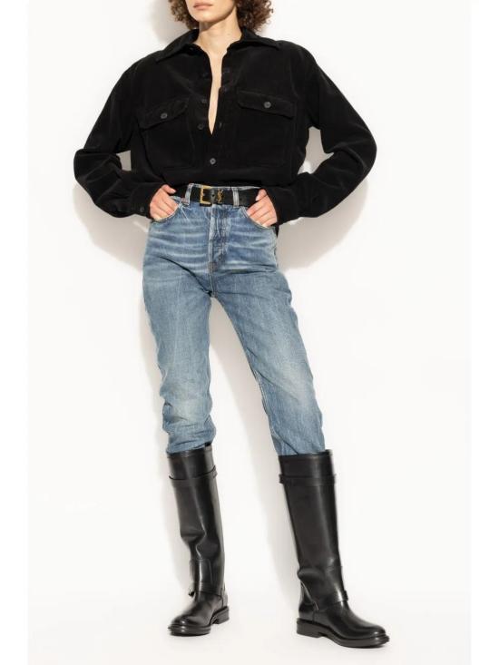  생로랑 긴팔 셔츠 795555Y34SA black - SAINT LAURENT