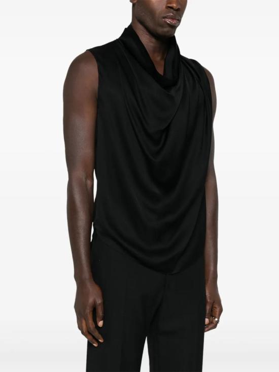  생로랑 반팔 셔츠 795522Y720W black - SAINT LAURENT