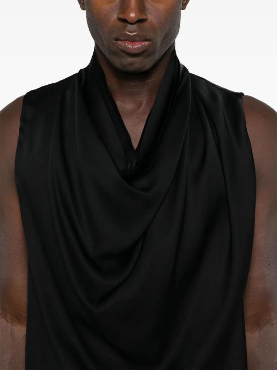  생로랑 반팔 셔츠 795522Y720W black - SAINT LAURENT