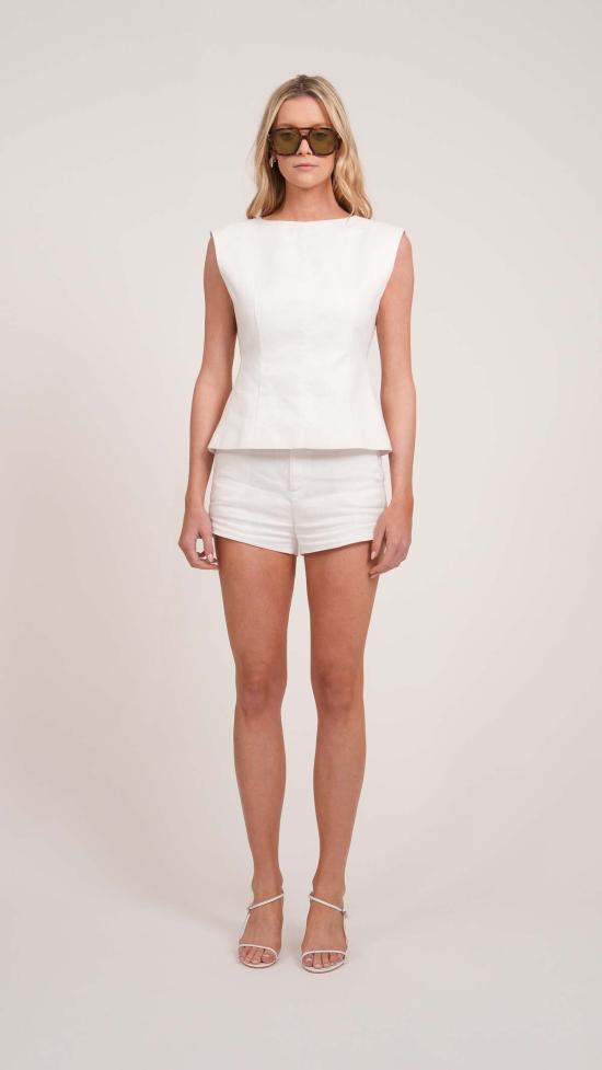  파렌테지 블라우스 콜렛 탑 화이트/오트/블랙 - PARENTEZI