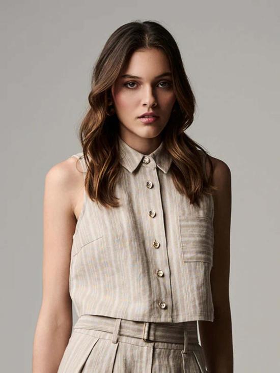  헤브론 블라우스 카티아 탑 타우니 스트라이프