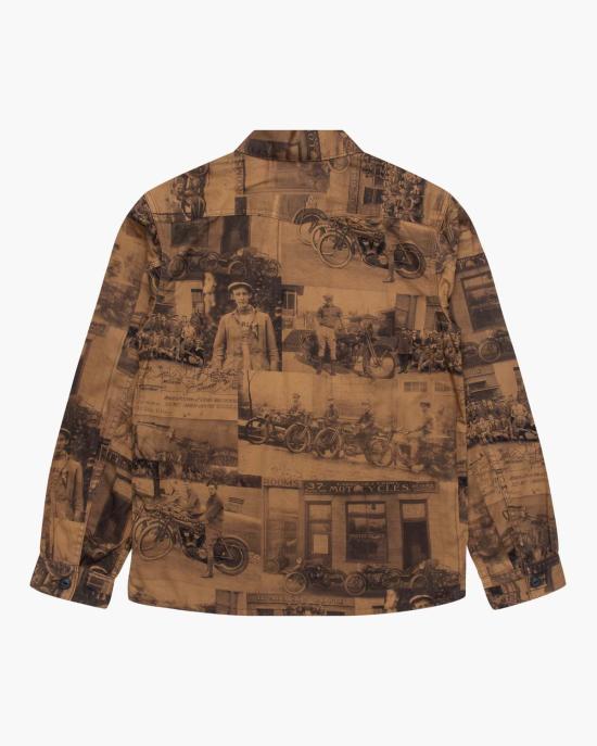  더블알엘 자켓 Rrl 사진 프린트 트윌 워크셔츠 탄 멀티 - RRL