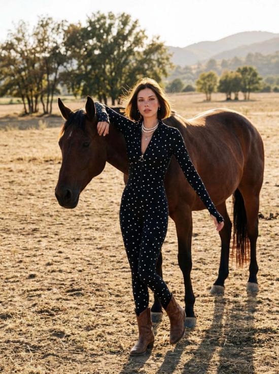  모노수트 바디수트 티셔츠 도트 롱슬리브 하이넥 풀바디수트 블랙 - MONOSUIT