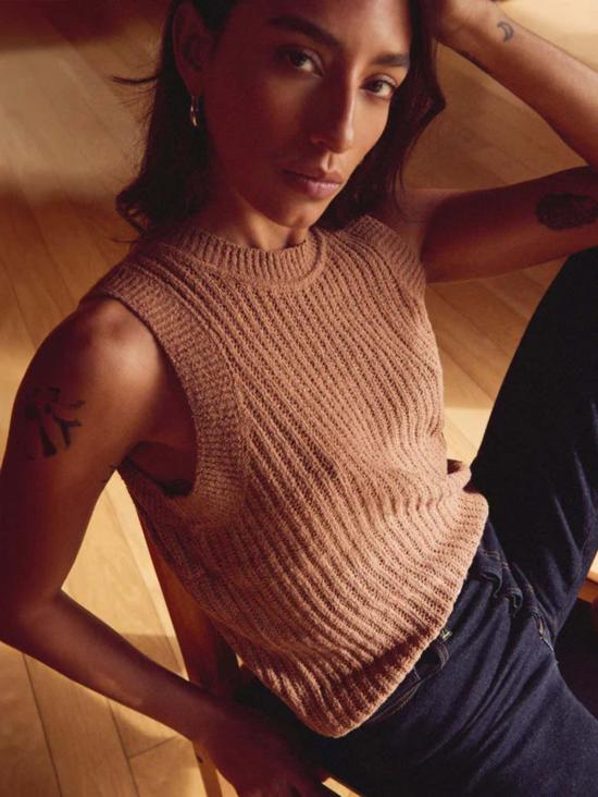  네이션 리미티드 베스트 Nation Ltd Elliana 풀오버 조끼 프랄린 - NATION LTD