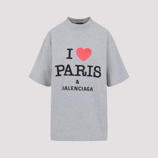 25SS 발렌시아가 반팔 티셔츠 764235 TSVI4 1300 HEATHER GREY