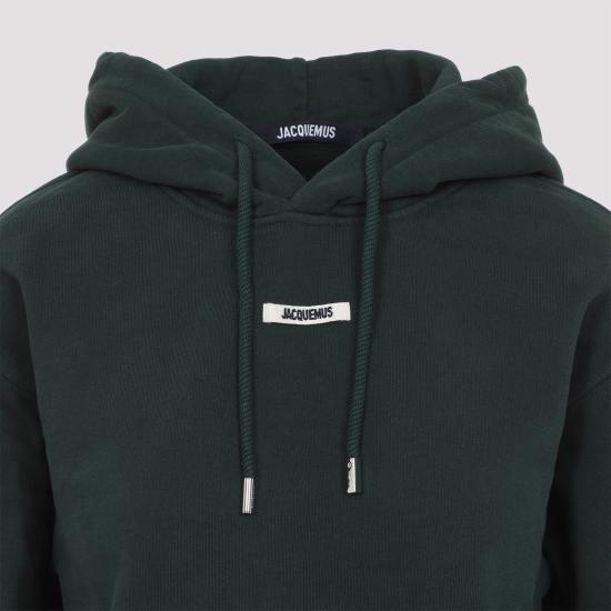 25SS 자크뮈스 후드 티셔츠 24E241JS162 2341 591 DARK GREEN 2 - JACQUEMUS
