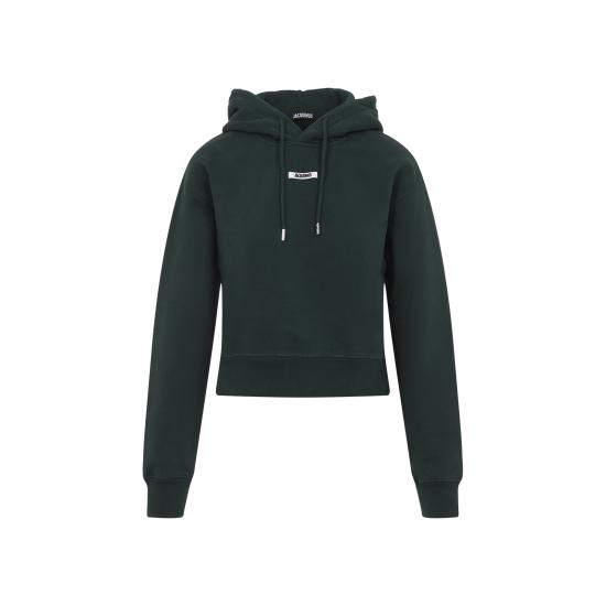 25SS 자크뮈스 후드 티셔츠 24E241JS162 2341 591 DARK GREEN 2 - JACQUEMUS