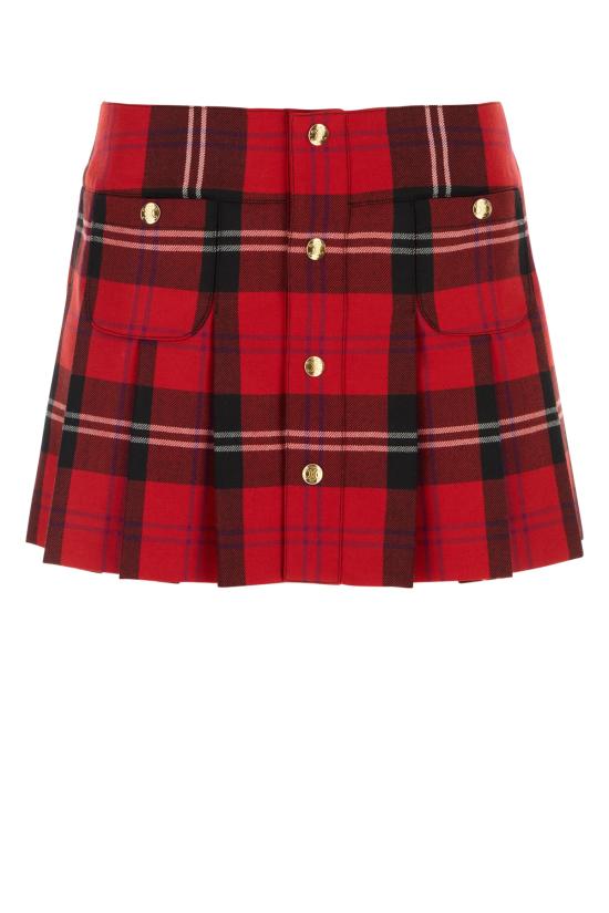 24FW 셀린느 숏 스커트 2J744696X 27NU ROUGENOIRCRAIE