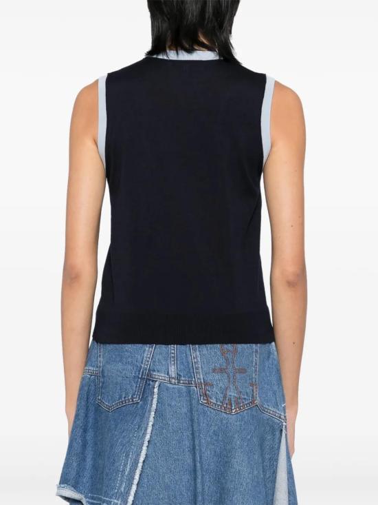  메종키츠네 민소매 티셔츠 OW00603KT1136P480 navy - MAISON KITSUNE